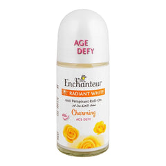 Enchanteur Radiant White Charming Age Defy Roll-On For Women, 48 Hours Lasting, Anti-Perspirant - 50ml Enchanteur
