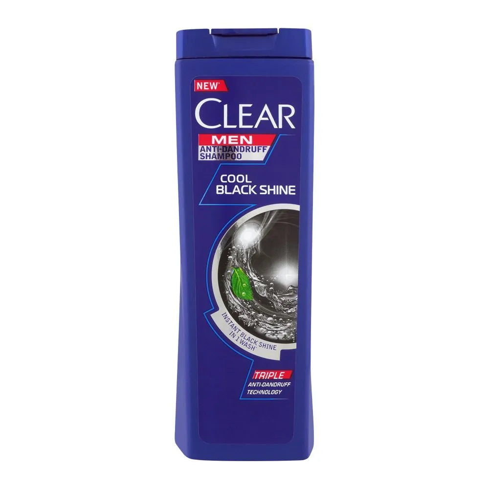 Clear Men Triple Anti-Dandruff Cool Black Shine Shampoo 185ml Clear