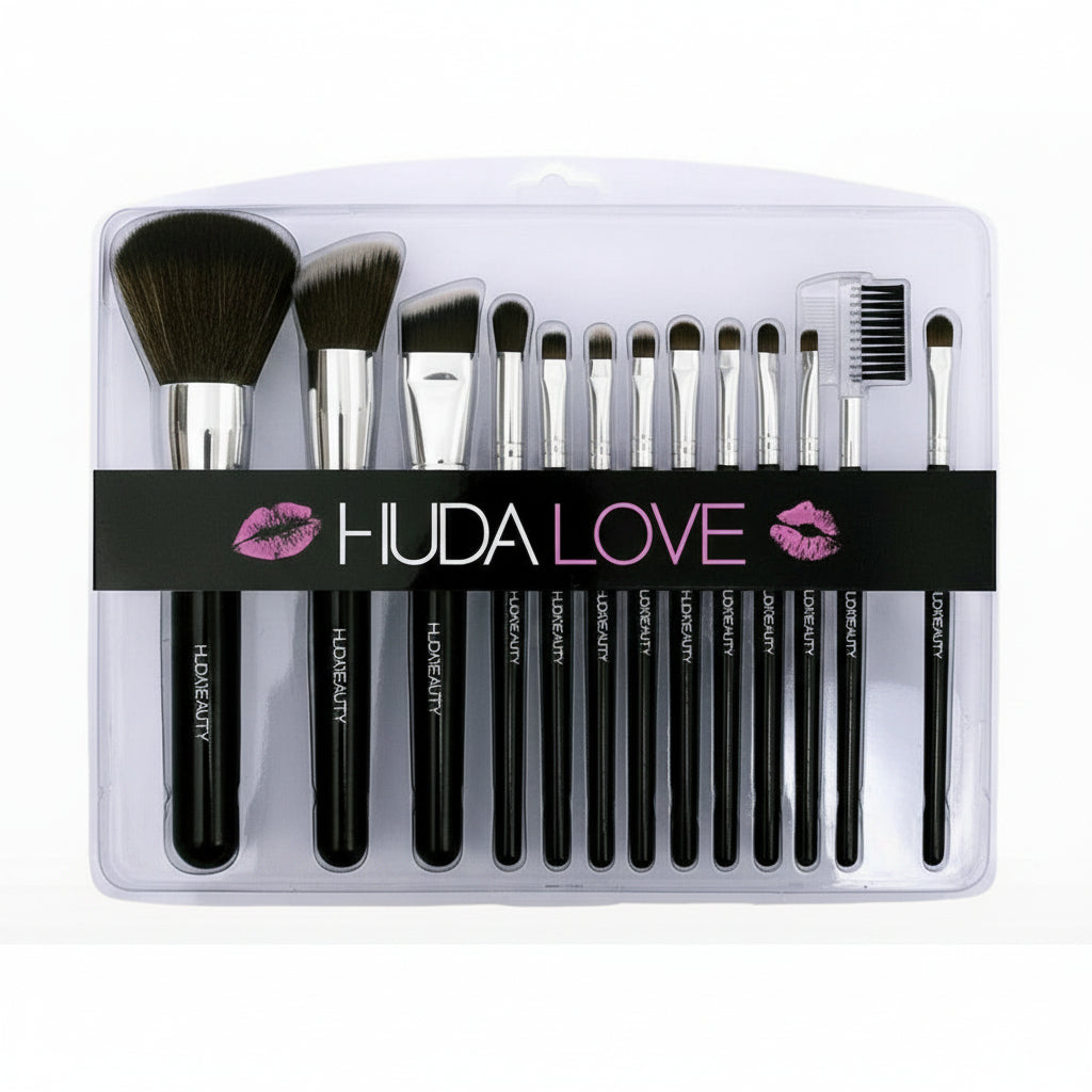 HudaLove 12‑Piece Cosmetic Brush Set – Premium Makeup Tools Huda Love