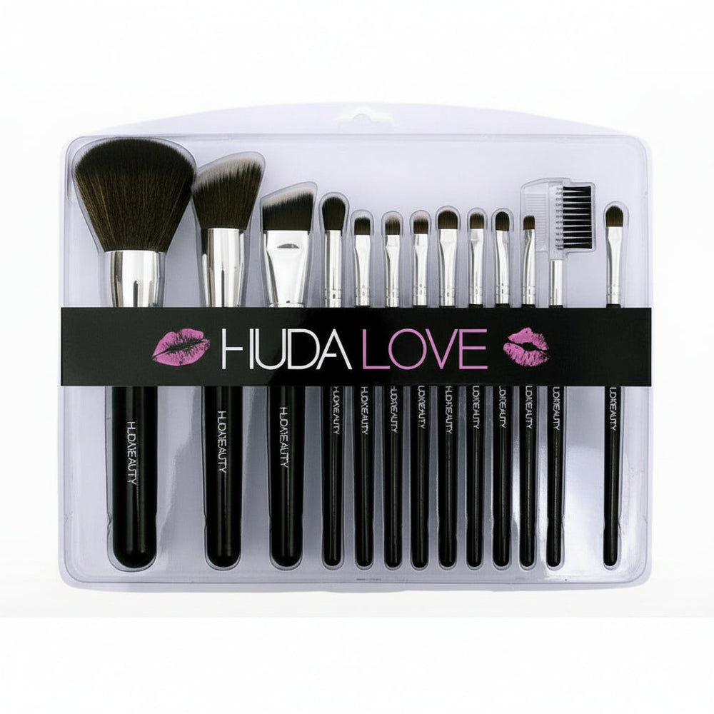 HudaLove 12‑Piece Cosmetic Brush Set – Premium Makeup Tools Huda Love