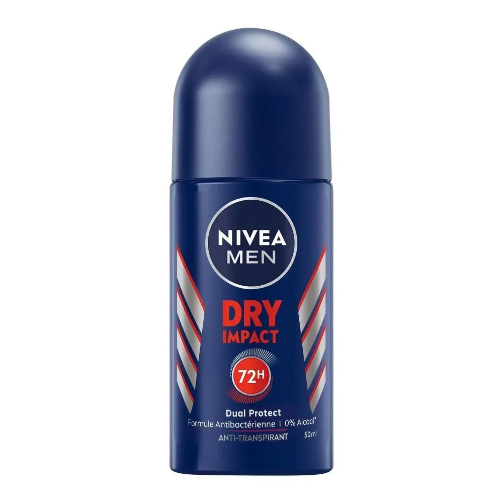 Nivea Men 72 Hours Dry Impact Dual Protect Roll On, For Women - 50ml Nivea