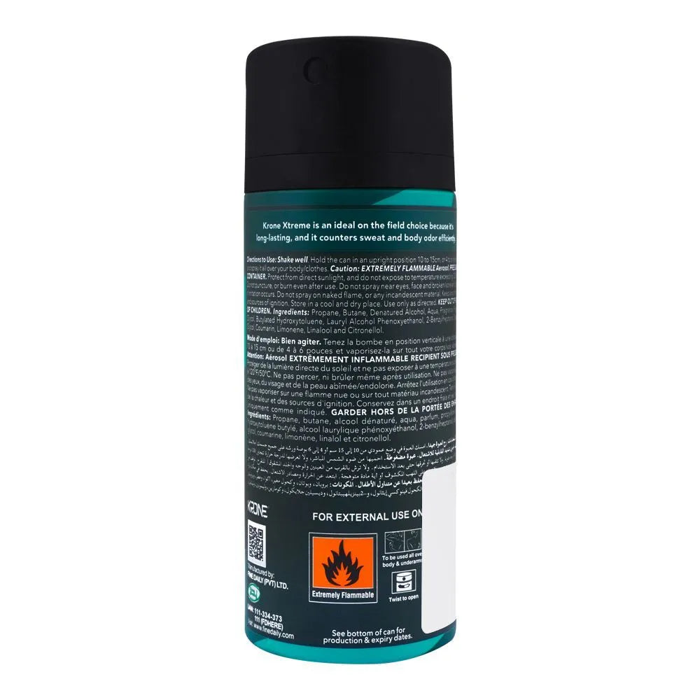 Krone Xtreme Play Body Spray, For Men - 150ml Krone
