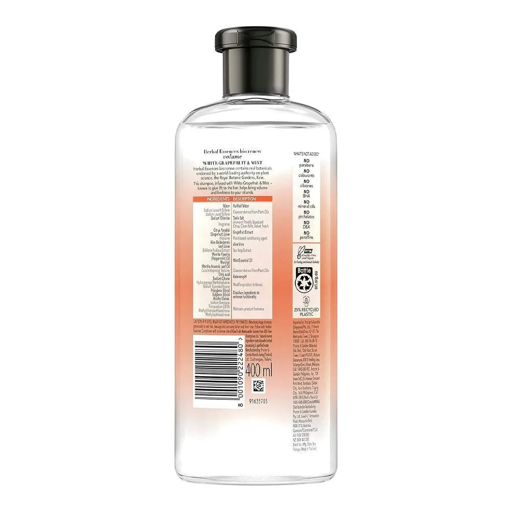 Herbal Essences Bio:Renew Volume Shampoo with White Grapefruit & Mint – 400ml Herbal Essences