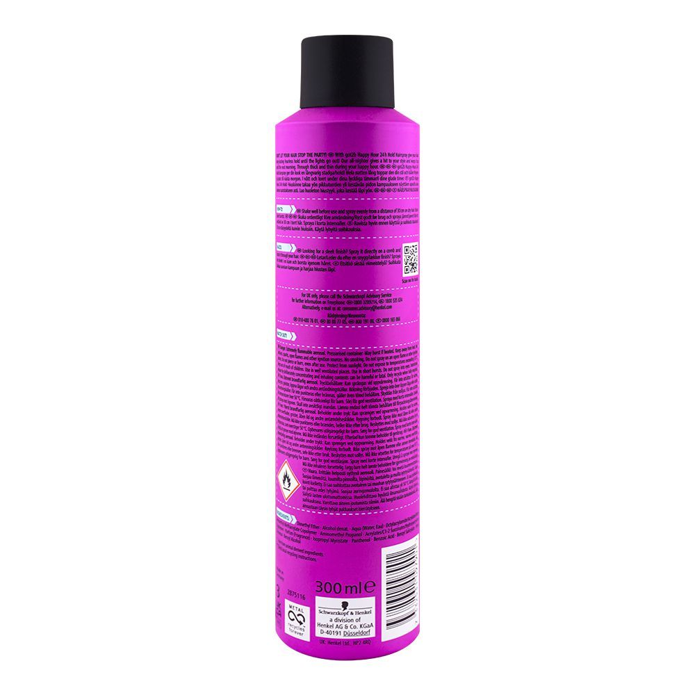 Schwarzkopf Got2b Happy Hour 24 Hours Hold 5 Vegan Hair Spray 300ml Cosmia.pk