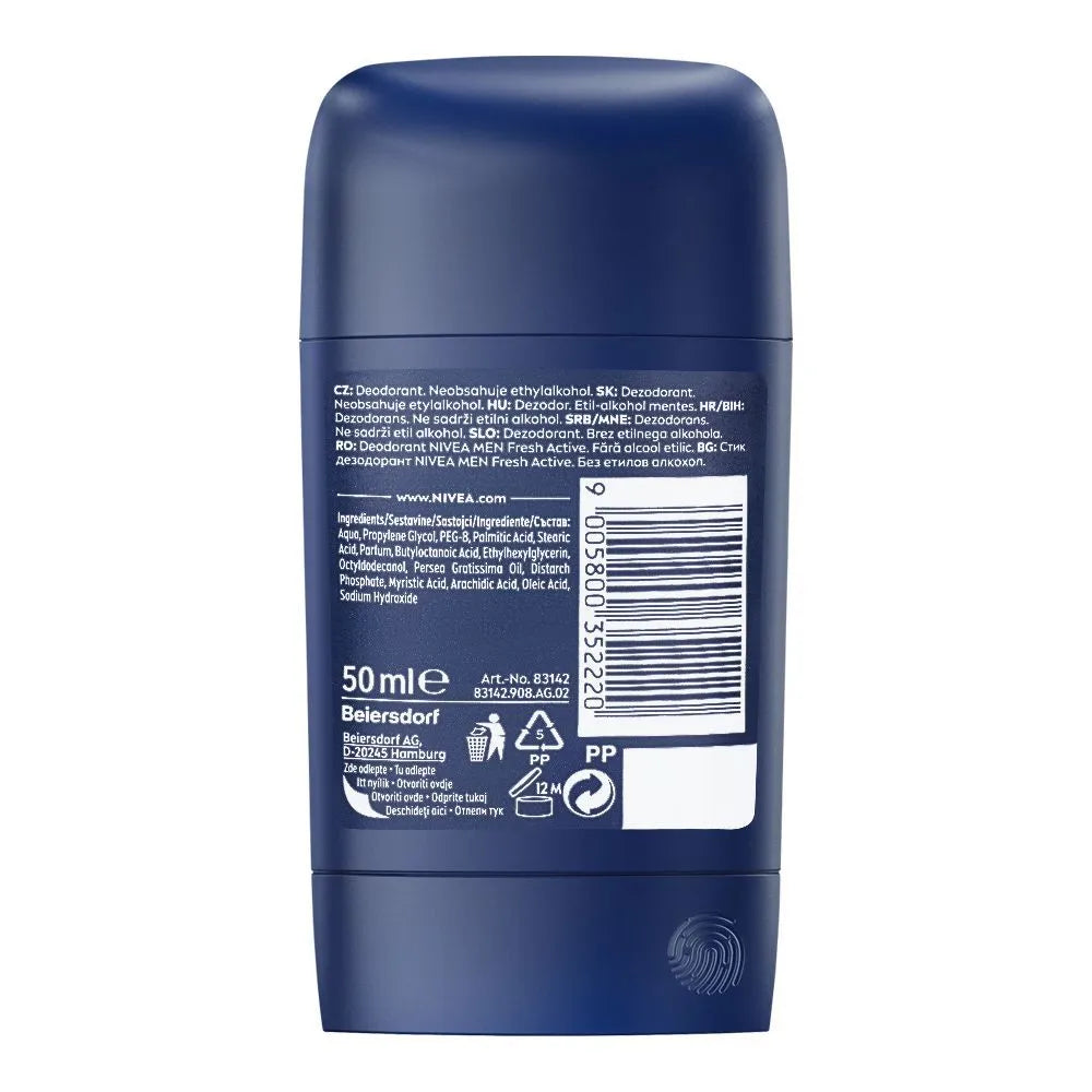 Nivea Men, 48H Fresh Active Infini Fresh Deodorant Stick - 50ml Nivea