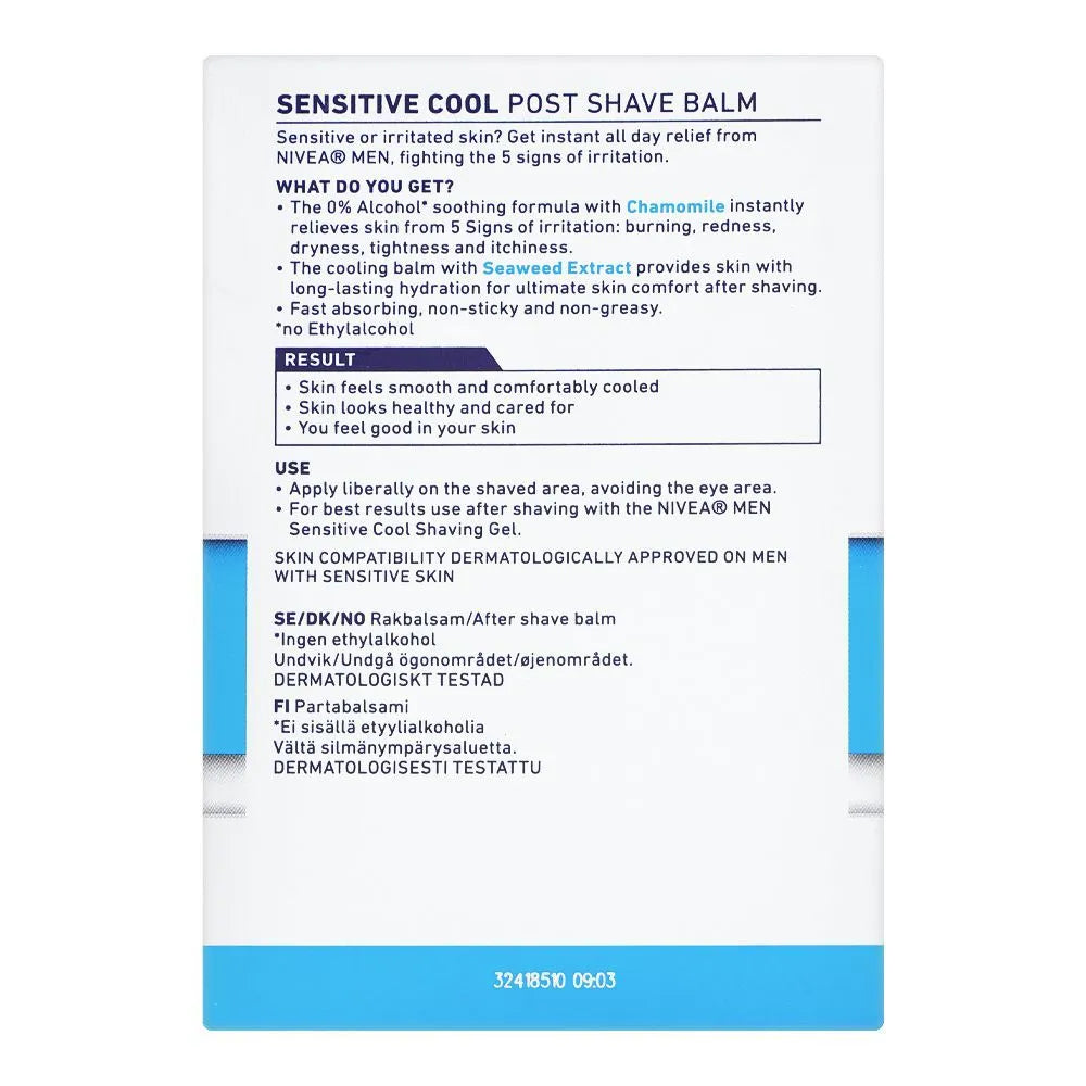 Nivea Men Sensitive Cool Post Shave Balm, Provide Instant Relief Nivea