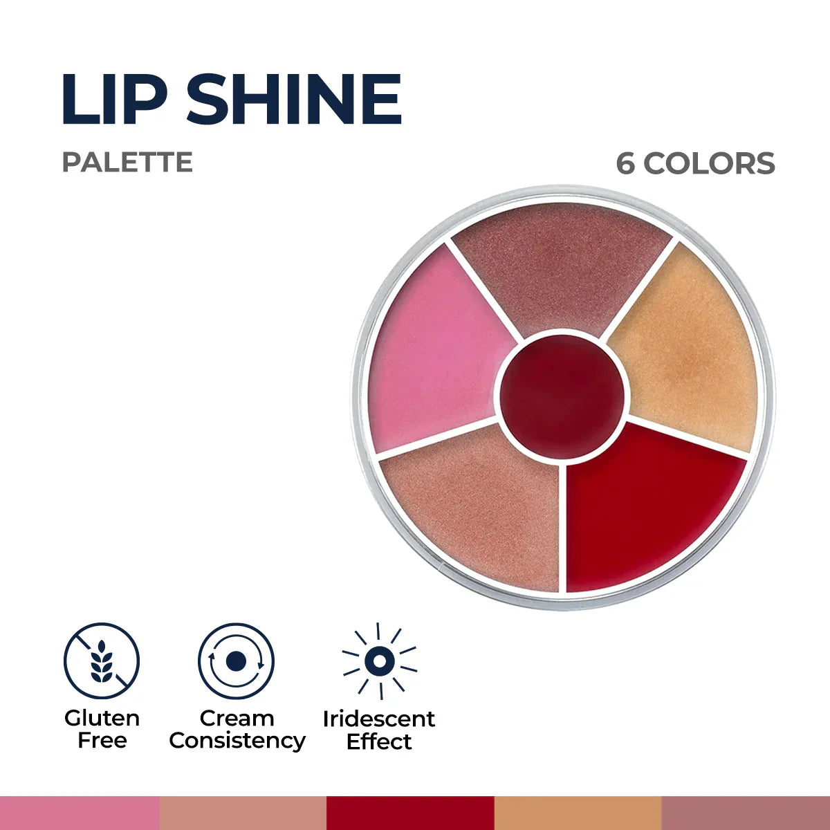 Kryolan - Lip Shine Palette - 6 Colors Kryolan