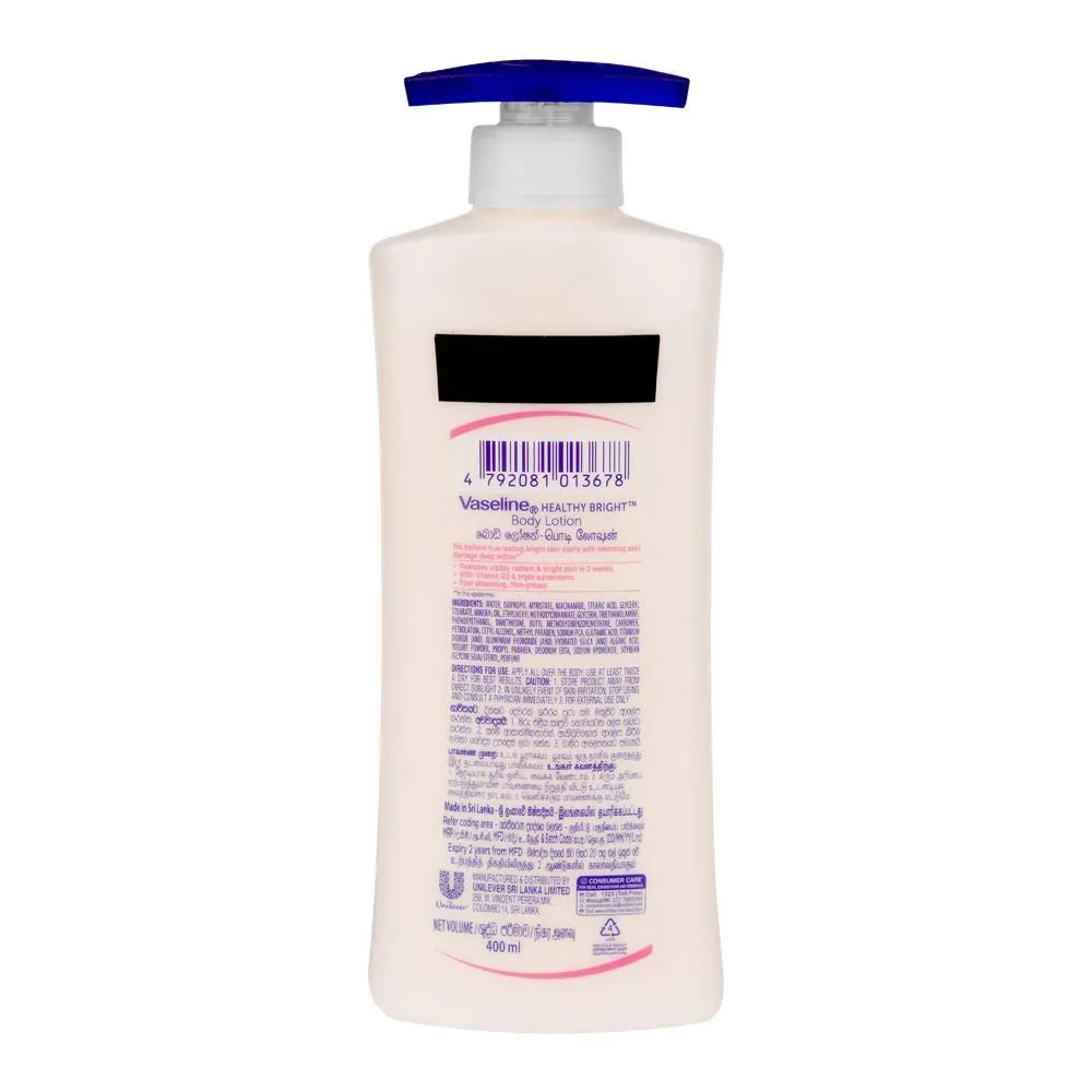 Vaseline Healthy Bright Vaseline Jelly Vitamin B3 Body Lotion Pump Vaseline