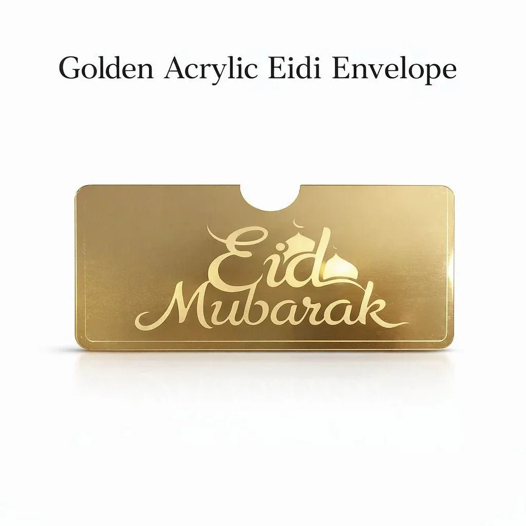 Golden acrylic golden envelope Cosmia.pk