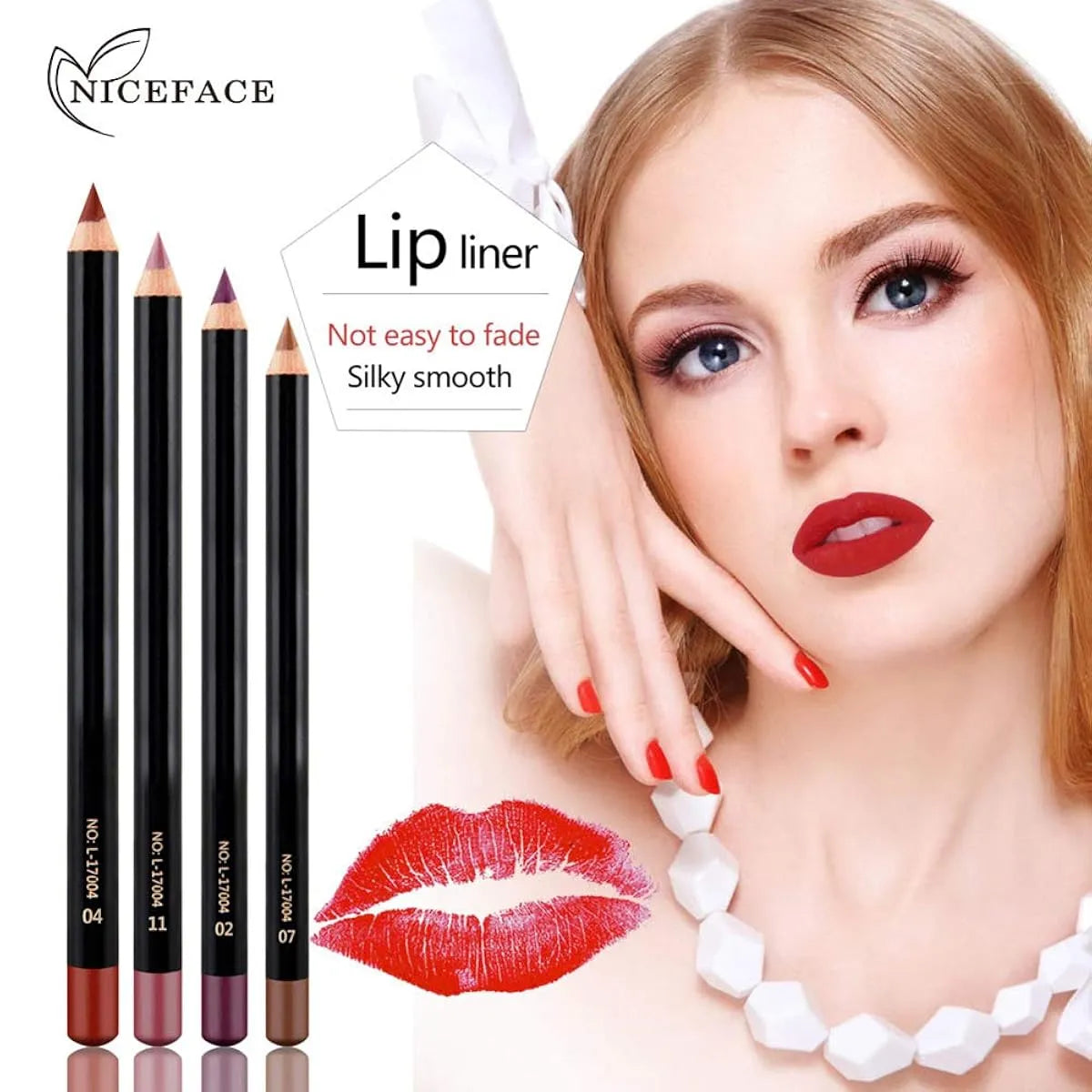 Nice Face 12 Colors Matte Lip Liner Pencil Set Nice Face