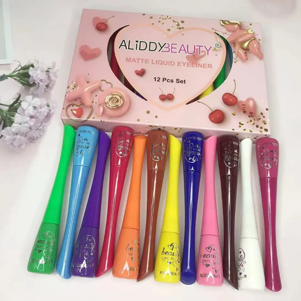 12 Pcs Aliddy Beauty Matte Liquid Color Liner Aliddy Beauty