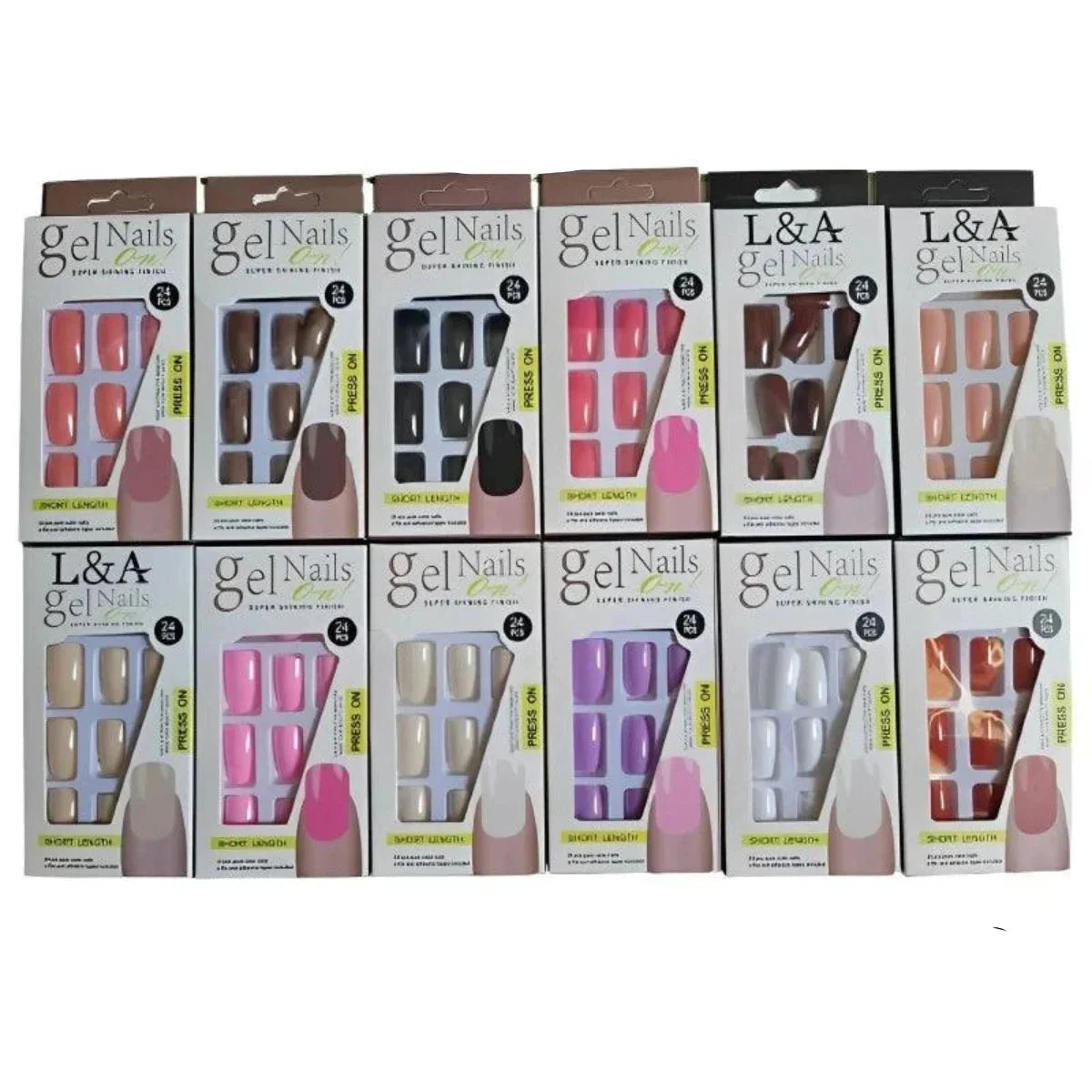Gel Nails Stickon Pack of 12 Cosmia.pk