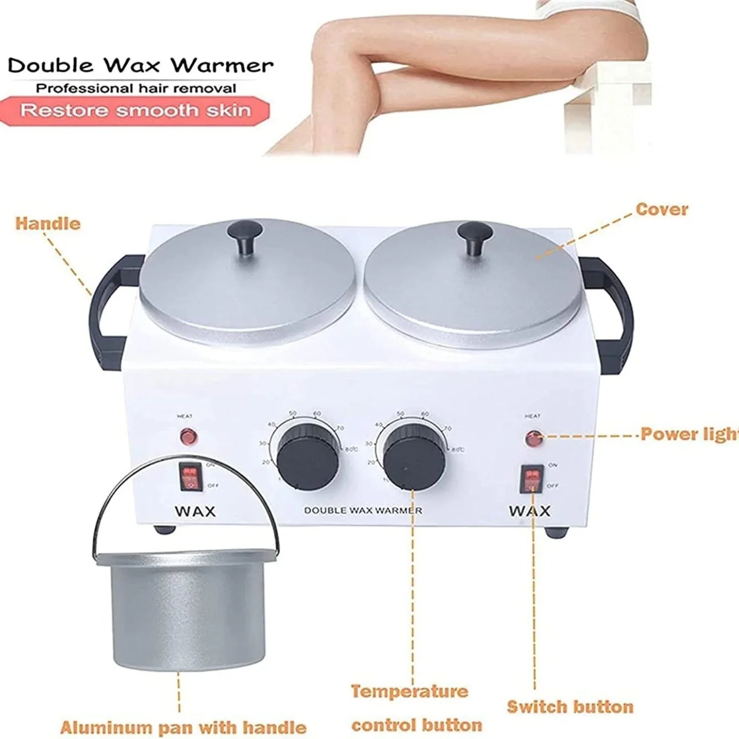 Double Pot Wax Heater Warmer Machine Cosmia.pk