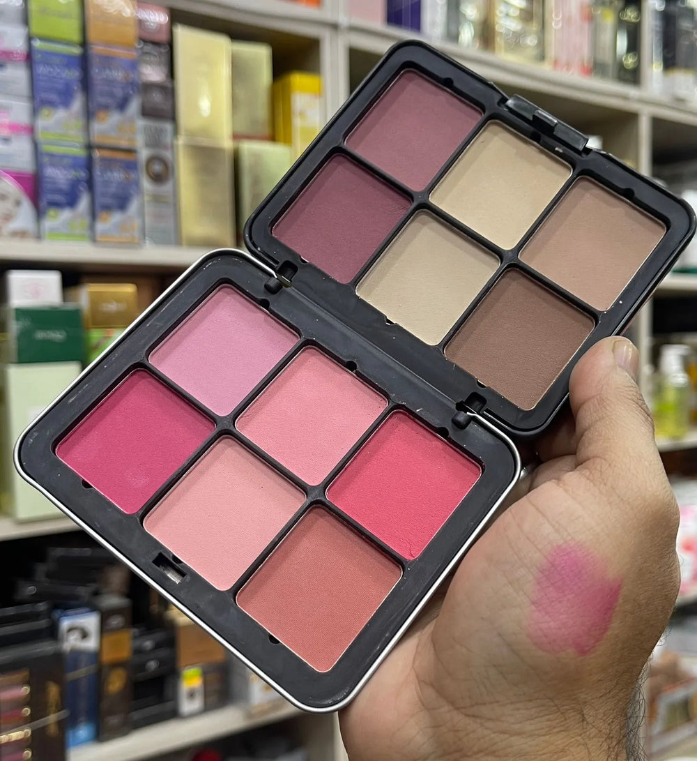 12 color Powder Blush & Contour Tin Palette Cosmia.pk