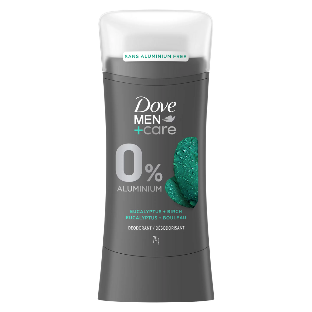 Dove Men+Care Eucalyptus + Birch 0% Aluminum 48h Deodorant Stick - 74g Dove