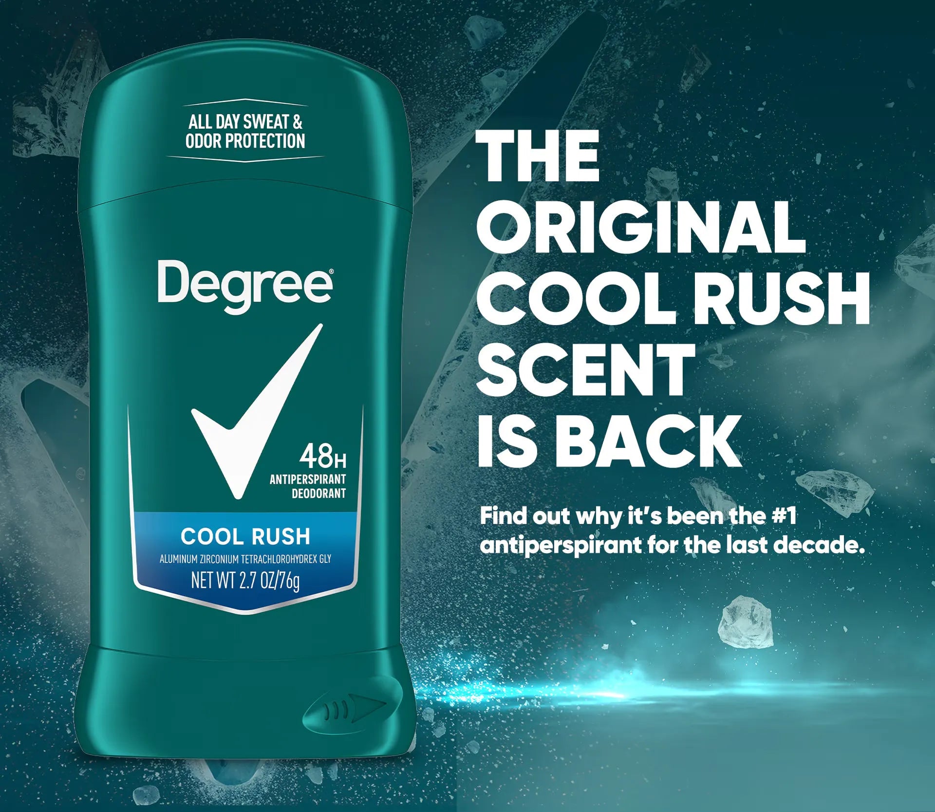 Degree Men Cool Rush Antiperspirant Deodorant Stick - 76g Degree