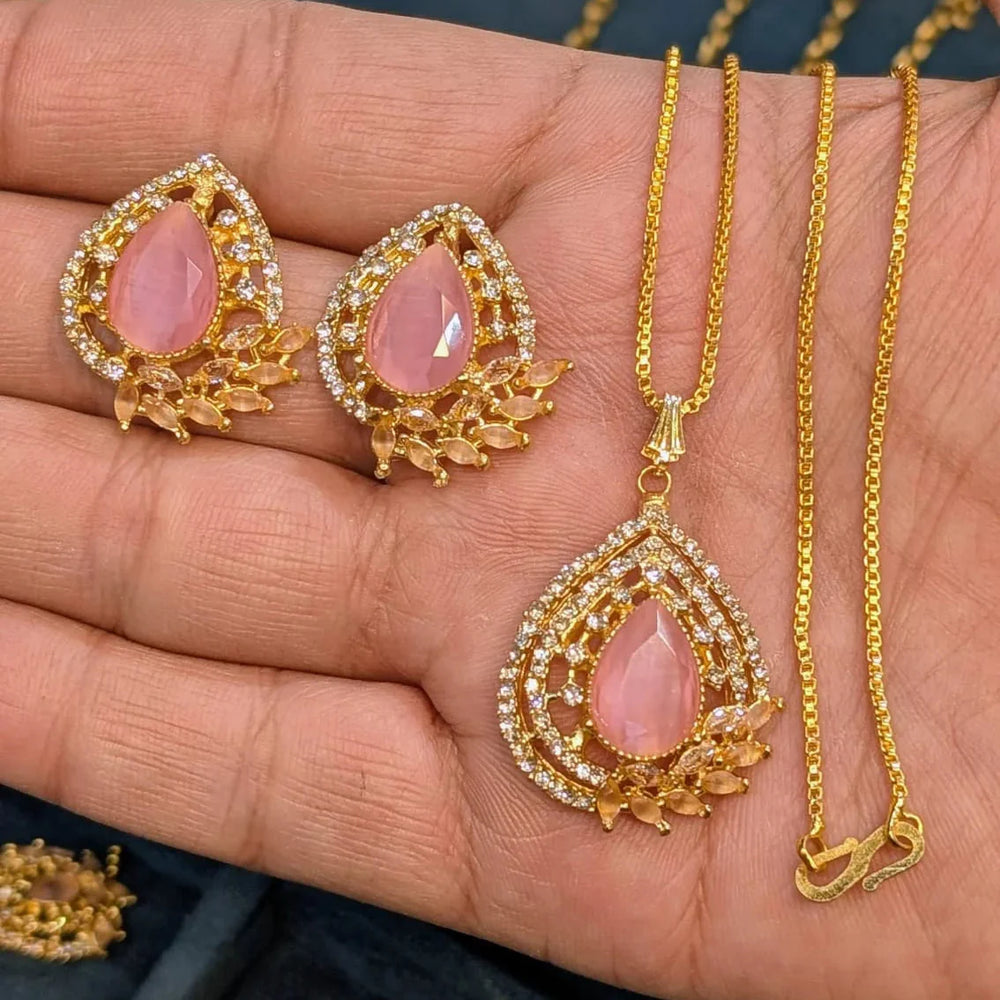 Zircon Locket Set – Locket & Earrings Cosmia