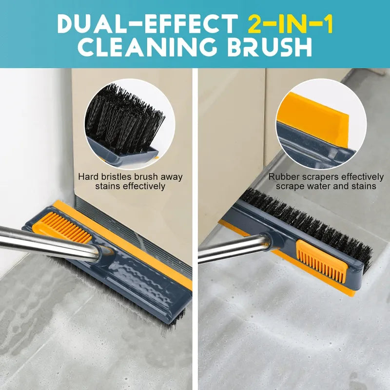 Bathroom Cleaning Brush with Scraper - Long Handle for Easy Reach Cosmia.pk