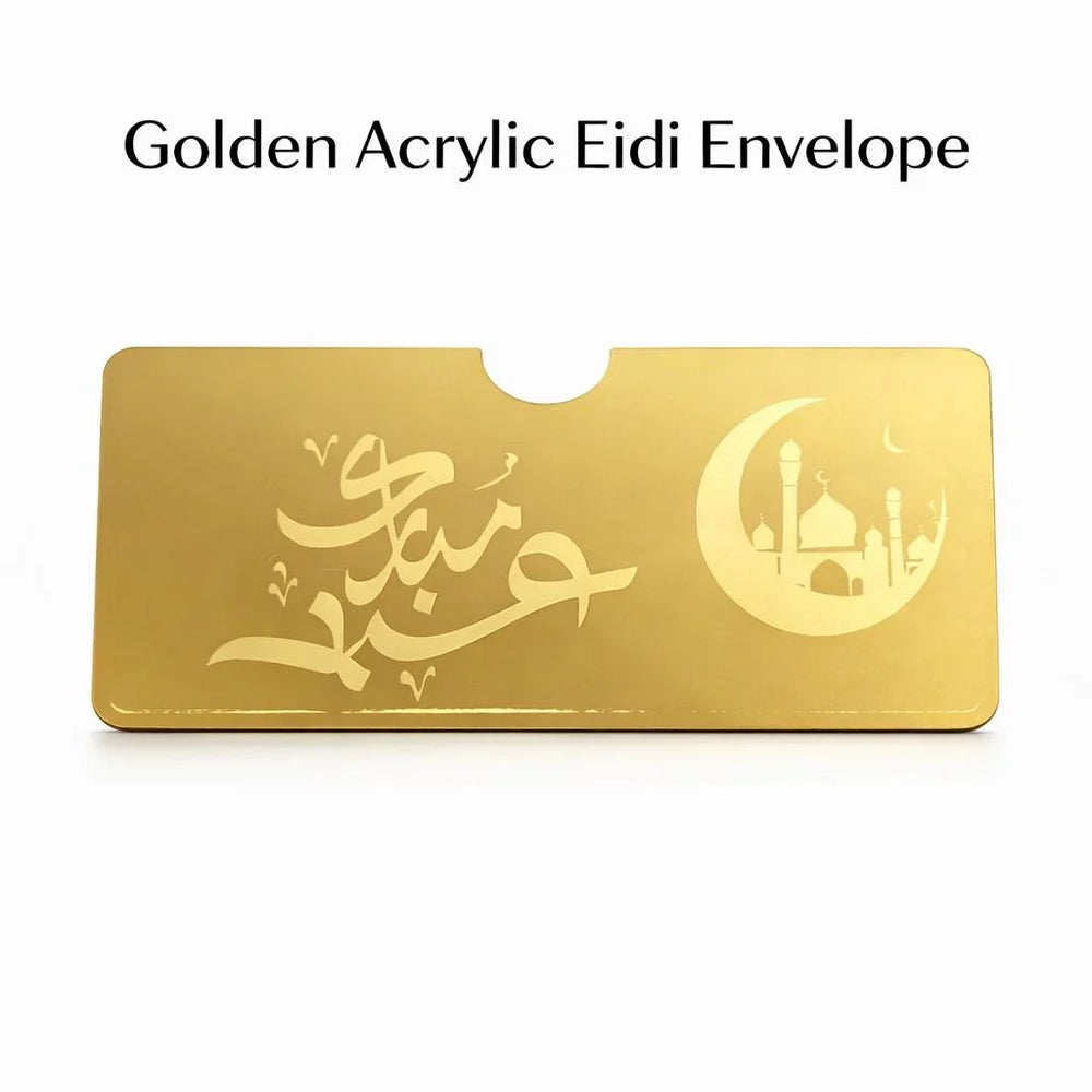 Golden acrylic golden envelope Cosmia.pk