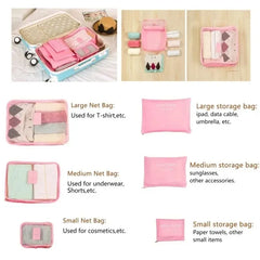 Portable Luggage Organizer Cubes & Toiletry Pouch - 6 Pcs Cosmia.pk