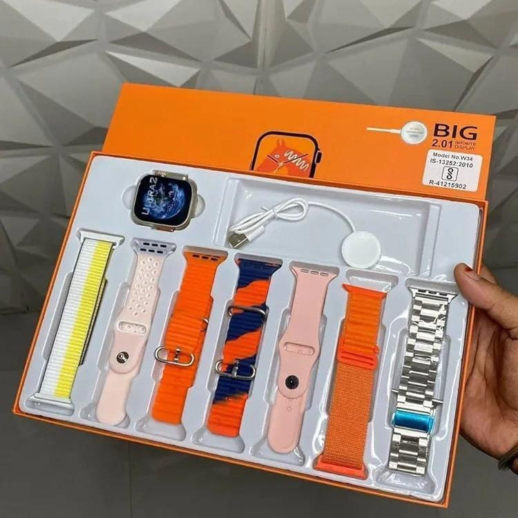 Ultra Smartwatch 7 in 1 Set with Silicone Band & Bluetooth 2.1 Ultra
