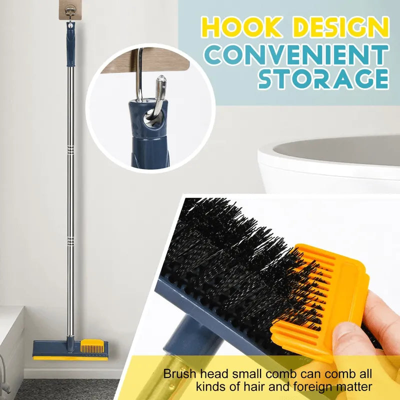Bathroom Cleaning Brush with Scraper - Long Handle for Easy Reach Cosmia.pk