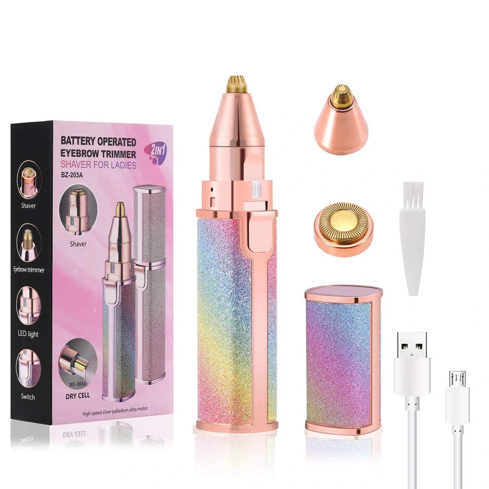 2-in-1 Rechargeable Facial & Eyebrow Hair Trimmer Cosmia.pk