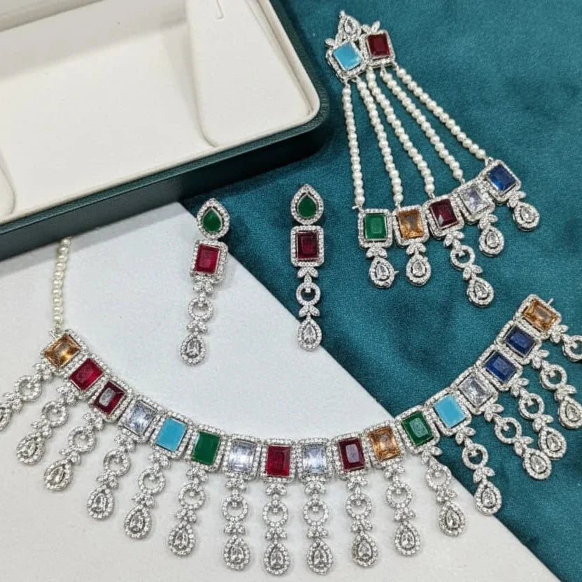 Zircon Necklace Set for Women – AD Super Design Premium Quality Cosmia