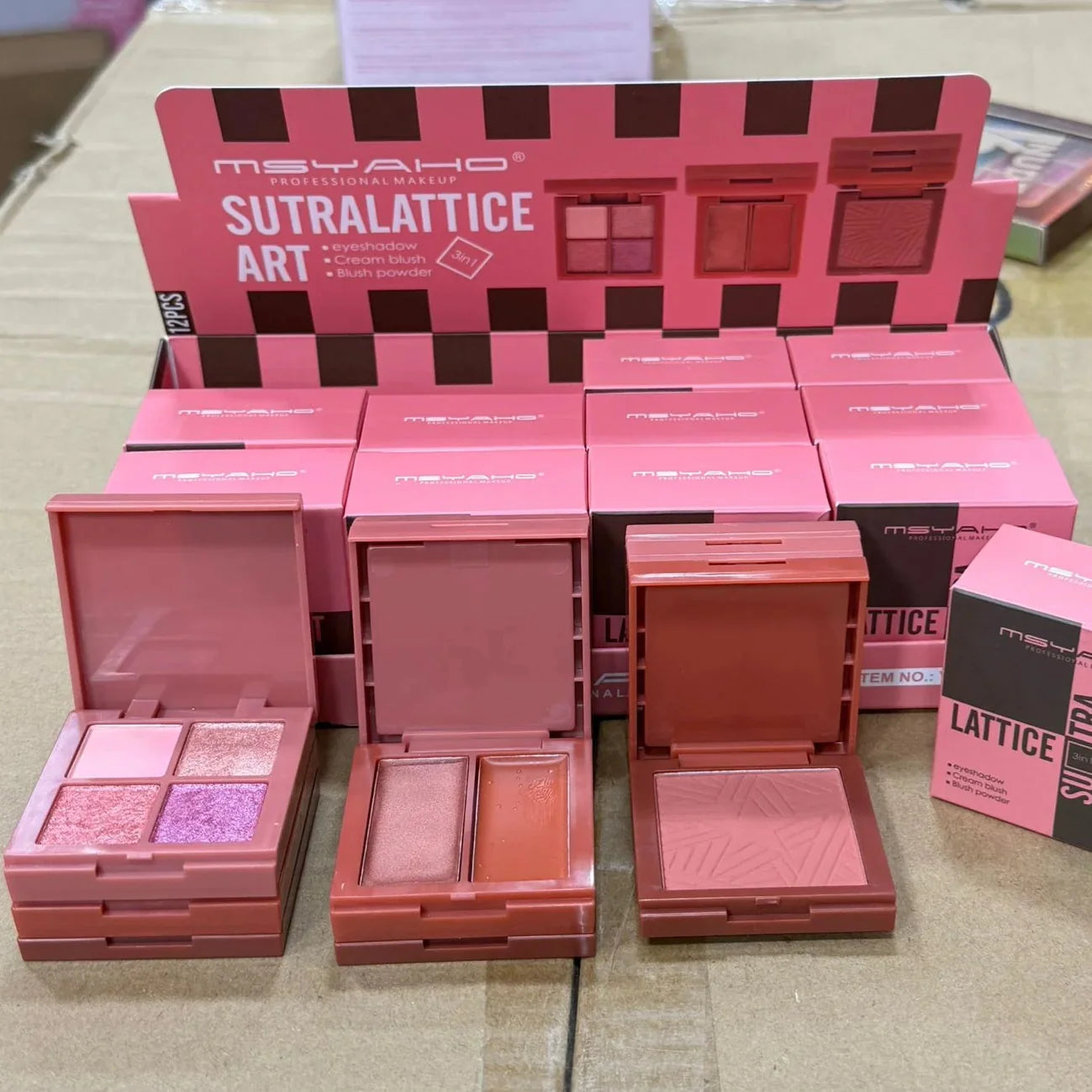 Msyaho 3 in 1 Eyeshadow, Cream Blush & Blush Powder Kit Msyaho