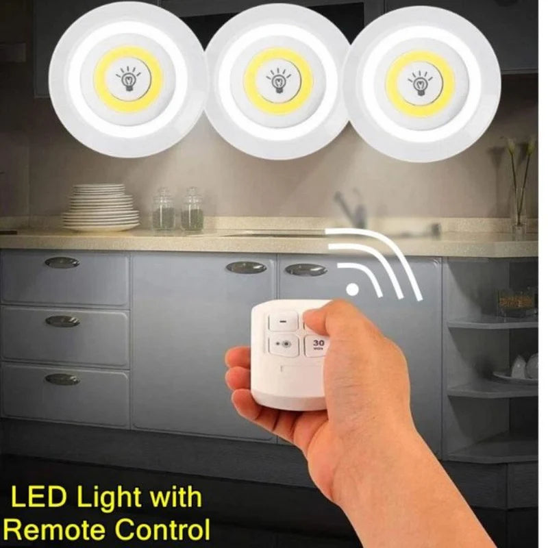 LED under-cabinet lights with a remote control - Pack of 3 Cosmia.pk