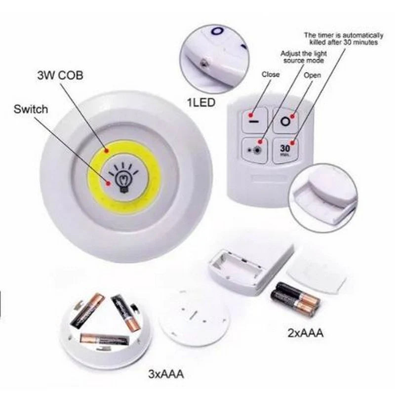 LED under-cabinet lights with a remote control - Pack of 3 Cosmia.pk