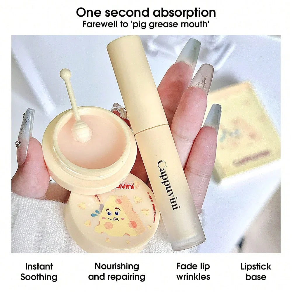 Cappuvini Cheese Lip Gloss & Lip Balm Set Cappuvini