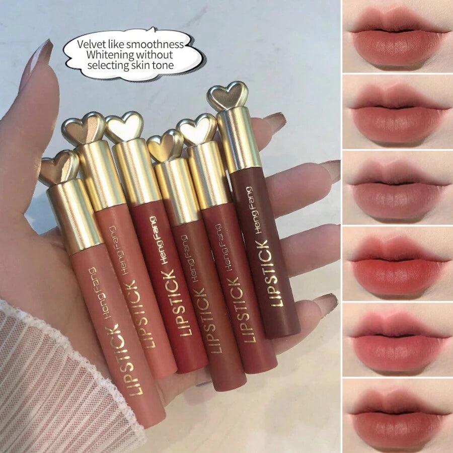 6Pcs Heng Fang Love Lipstick Matte Waterproof Heng Fang