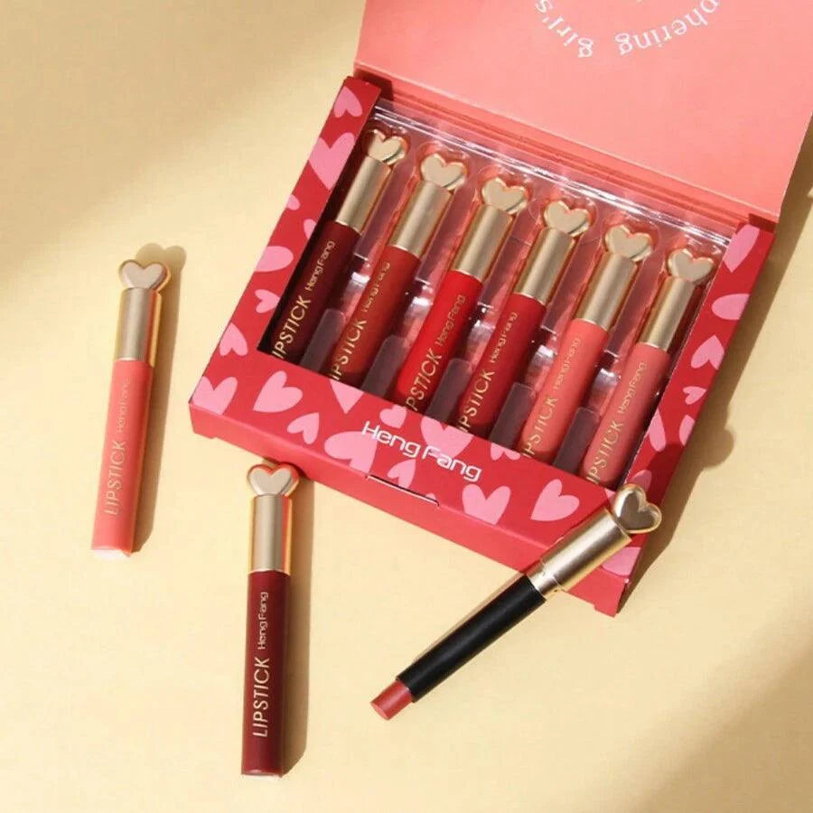 6Pcs Heng Fang Love Lipstick Matte Waterproof Heng Fang