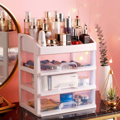 Transparent Plastic Four Layer Cosmetic Storage Box Cosmia.pk
