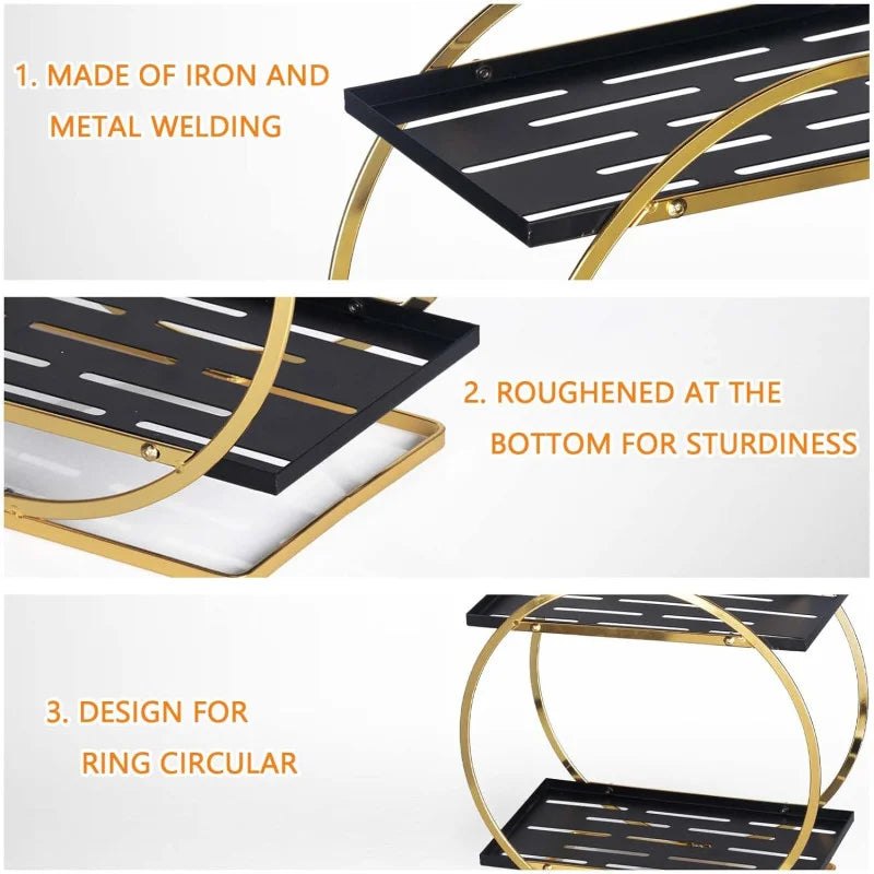 2 Tier Bathroom Countertop Makeup Organizer - Golden Cosmia.pk