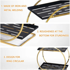 2 Tier Bathroom Countertop Makeup Organizer - Golden Cosmia.pk