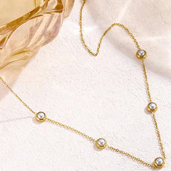 Modern Pearl Accent Necklace Cosmia
