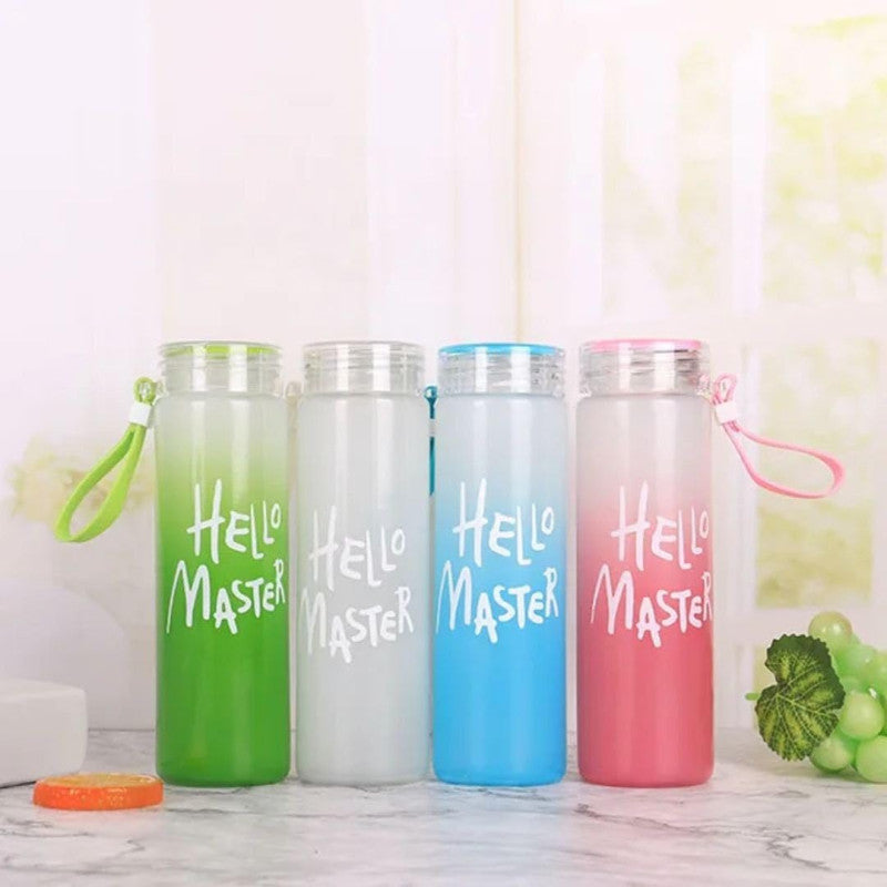 Hello Master Glass Water Bottle - 450ml Cosmia.pk