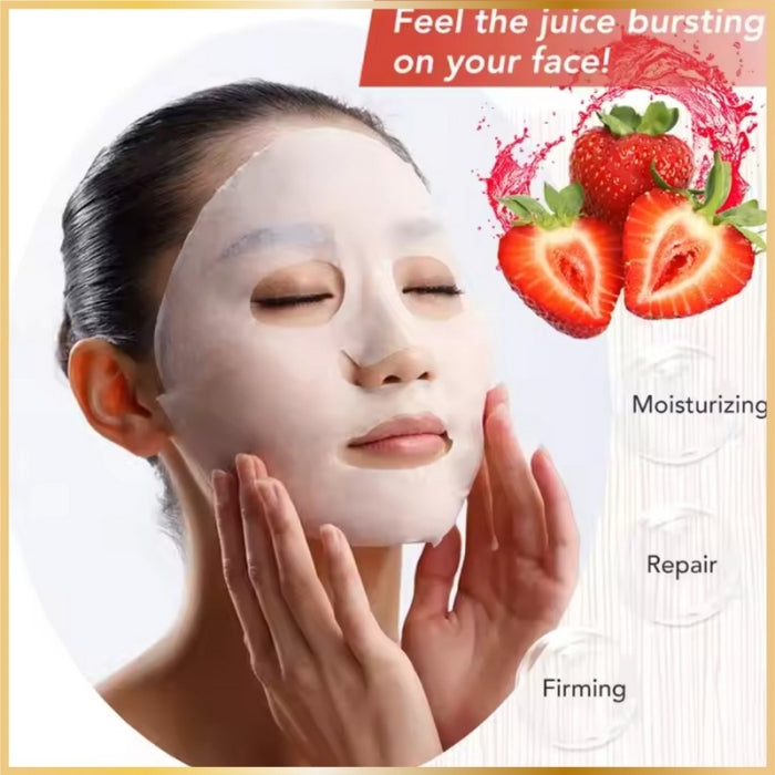 O'MAYLN Radiance and Hydration Strawberry Facial Mask - 10 PCS O'Mayln