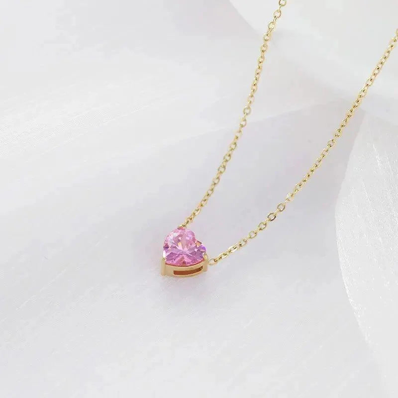 Stainless Steel Pink Heart Chain Cosmia
