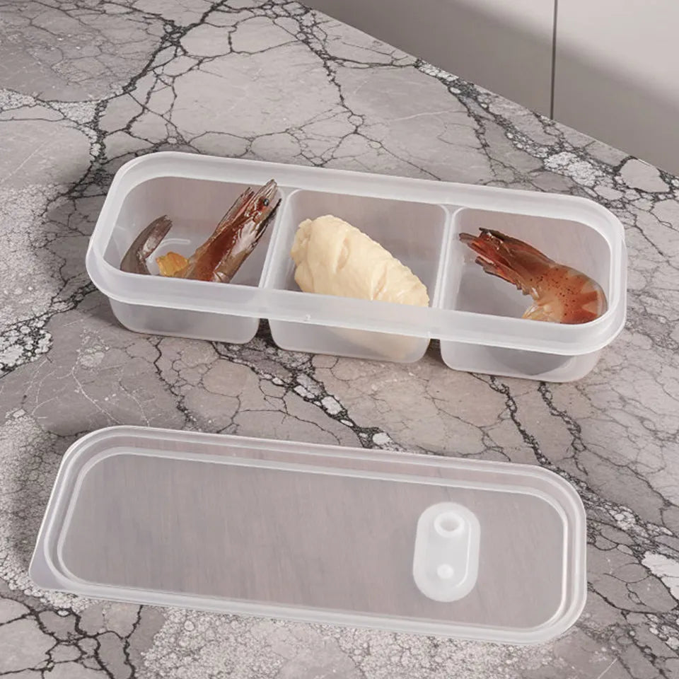3 Compartment Storage Box with Soft Seal Lids Cosmia.pk