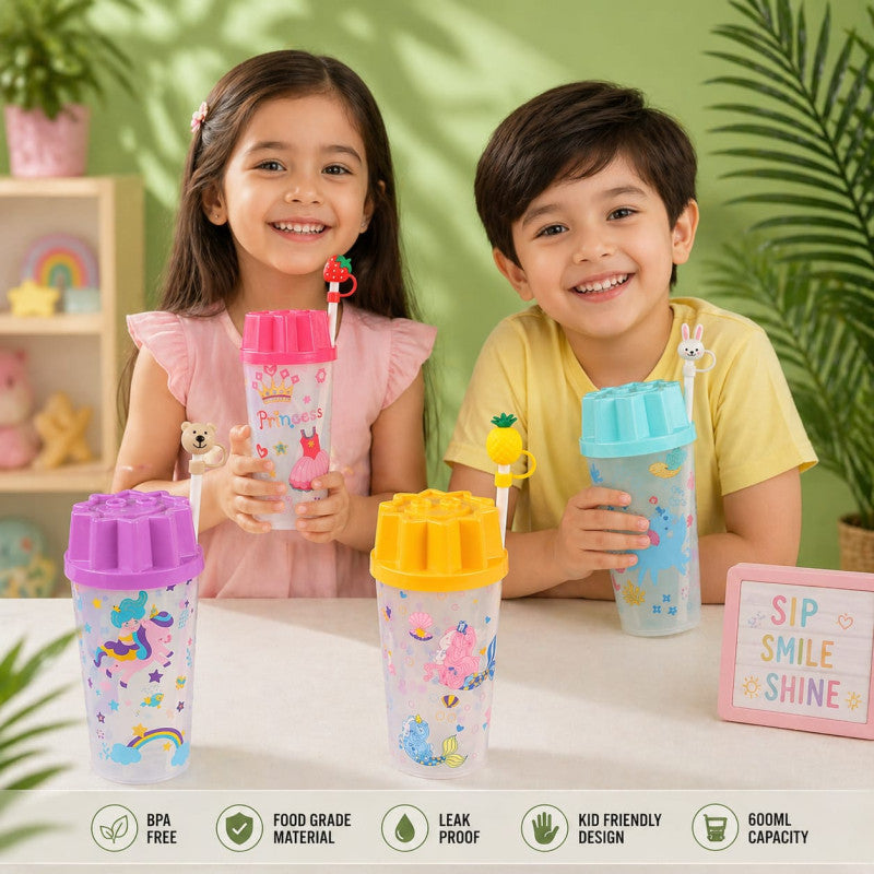 colorful kids sipper cup with leak-proof lid and built-in straw Cosmia.pk