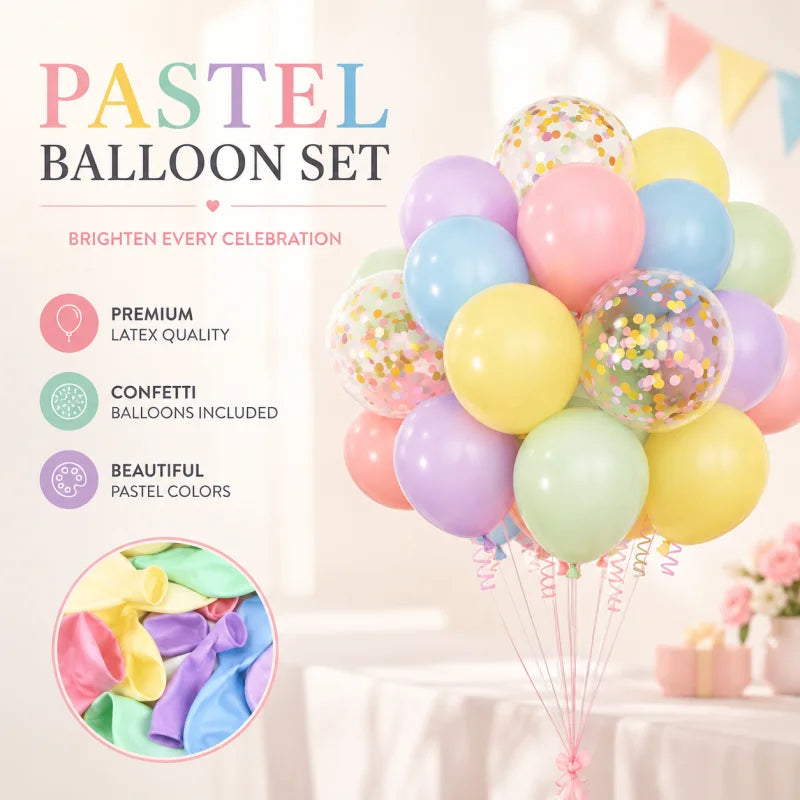 Premium Pastel Balloon Set - Pack of 20 Cosmia.pk