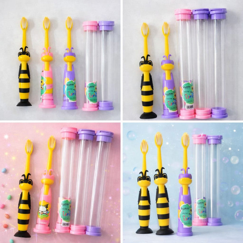 Make brushing fun for kids Cute bee design toothbrush with protective Cosmia.pk