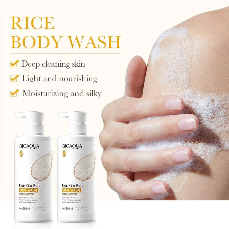 Bioaqua Rice Raw Pulp Body Wash – 500ml Bioaqua