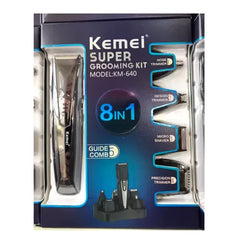 Kemei KM-640 Multifunction Hair Clipper 8 In 1 Grooming Kit Kemei