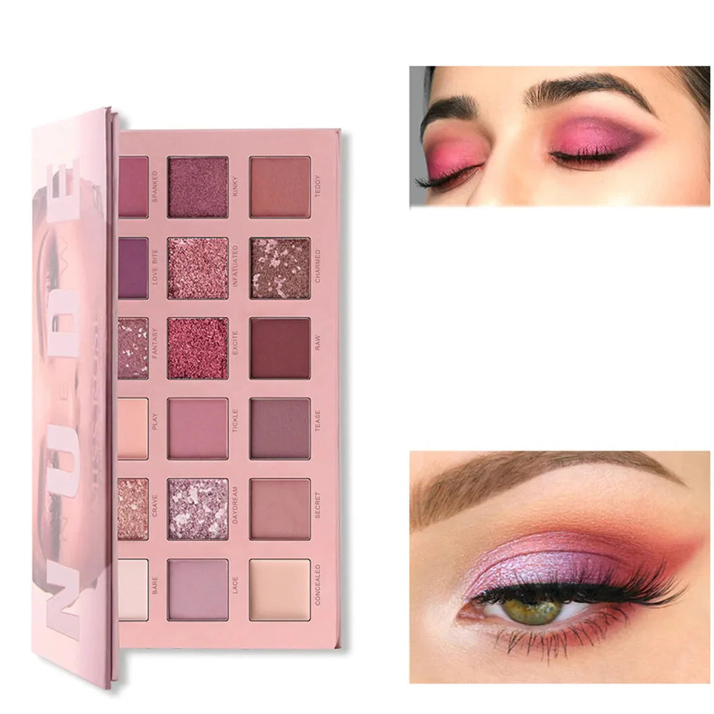 Miss Rose Matte Shimmer Pigmented Eyeshadow Palette - 18 Color Miss Rose