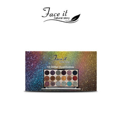 Face it 18 Shades Glitter Eyeshadow Palette Face It