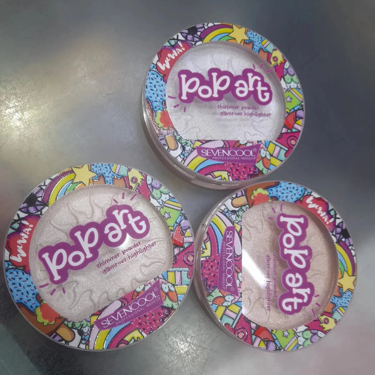 Seven Cool Pop Art Shimmer Powder Glamrous Highlighter Seven Cool